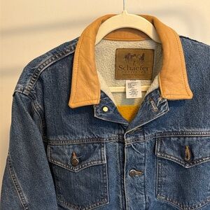 Schaefer Outfitters Denim Jacket with Leather Collar